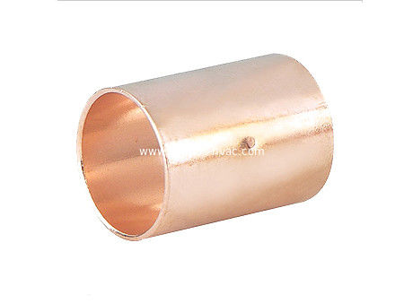 Staked copper coupling, (copper fitting, ACR pipe fitting, HVAC/R pipe fitting)